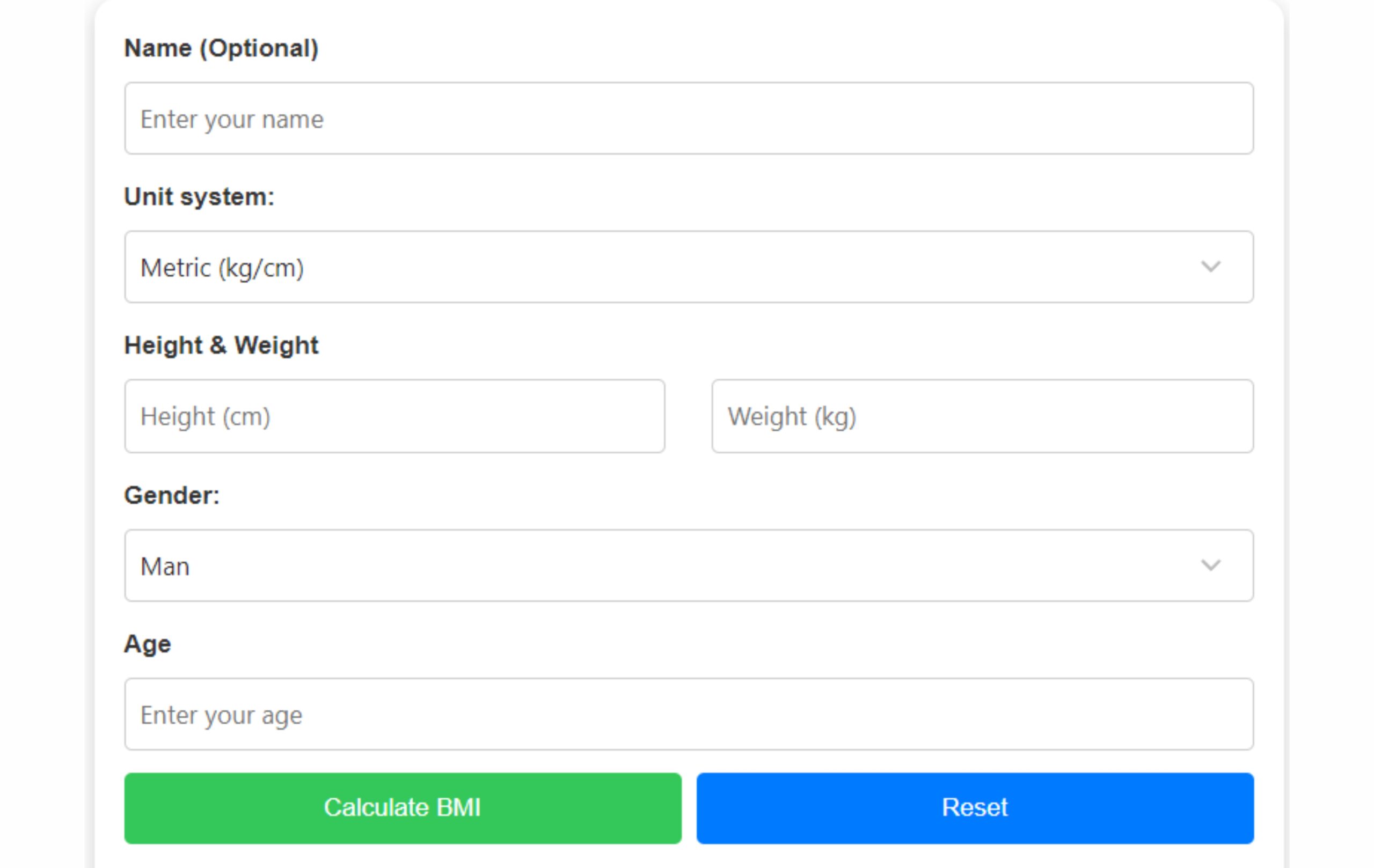 Calculadora de IMC para ADULTOS